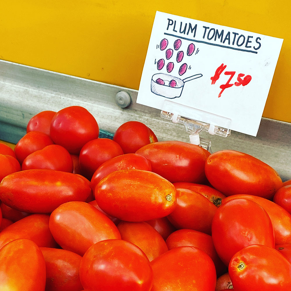 Plum tomatoes from the Farmers Market