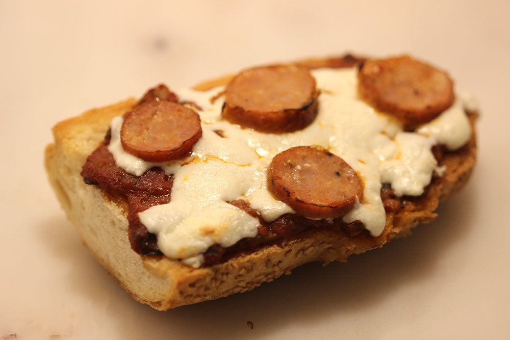 french bread pizza made with old bread