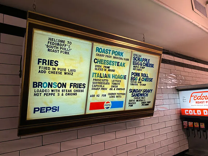 Fedoroff's of Brooklyn has a classic south Philly menu with cheesesteak, roast pork, and pork roll sandwiches in the heart of hipster Williamsburg Brooklyn