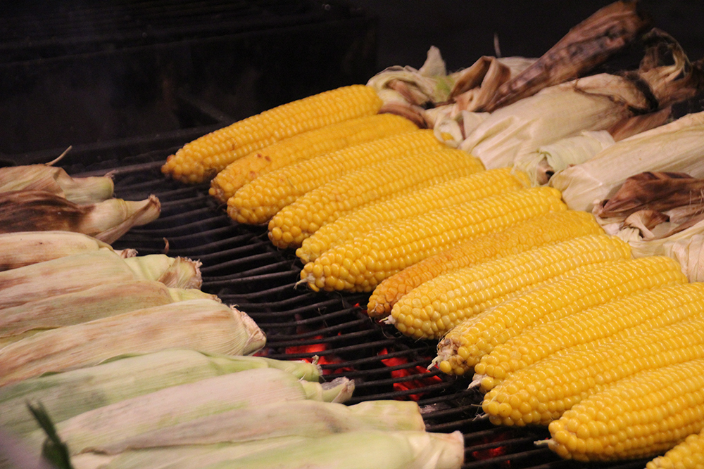 Corn on the cob grilled at San Gennaro