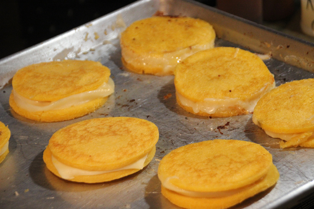 Arepas grilling at San Gennaro