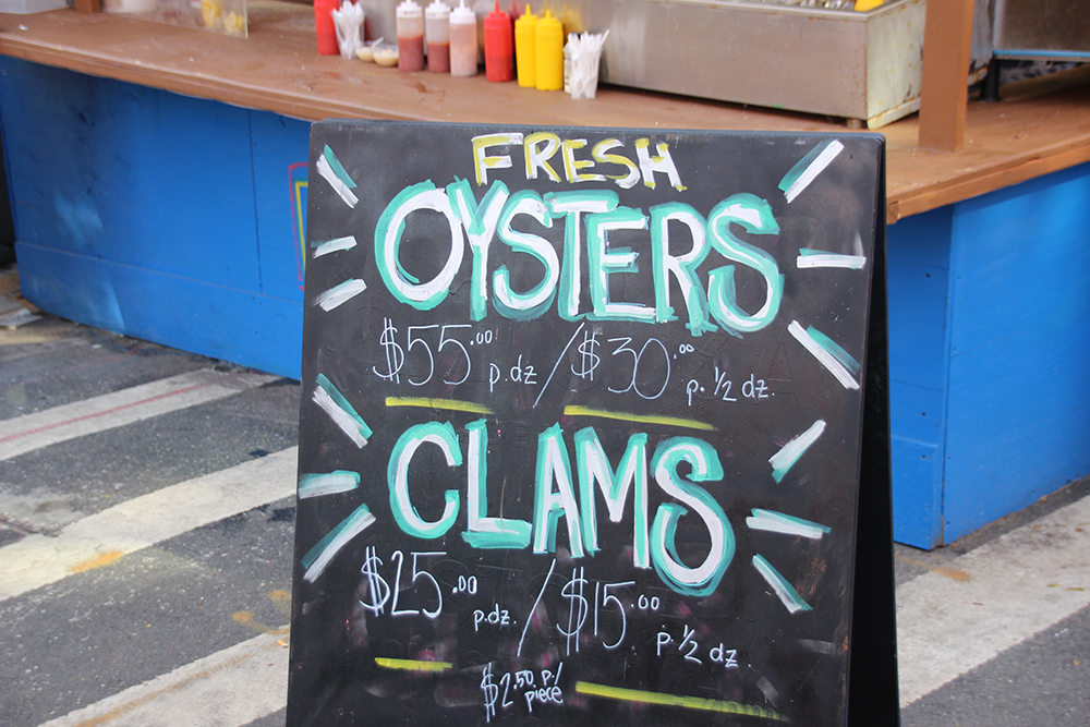 Clams and oysters at the festival