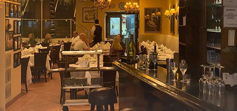Patsy's restaurant in midtown Manhattan is a formal dining room and bar rather than a pizzeria